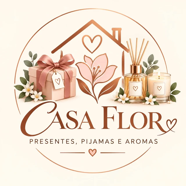 Logotipo Casa Flor — presentes, pijamas e aromas