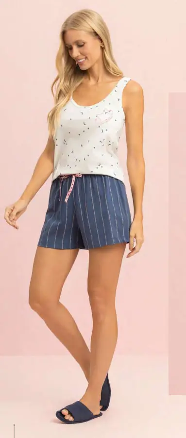 Short Doll Regata Física coleção Noite Estrelada — pijama feminino Lua Encantada Verão 2027, ref. 10120267