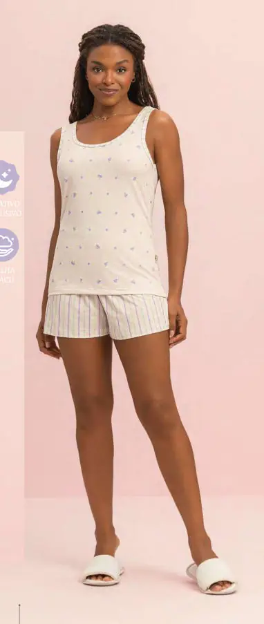 Short Doll Regata Física — pijama feminino Lua Encantada Verão 2027, ref. 10120277