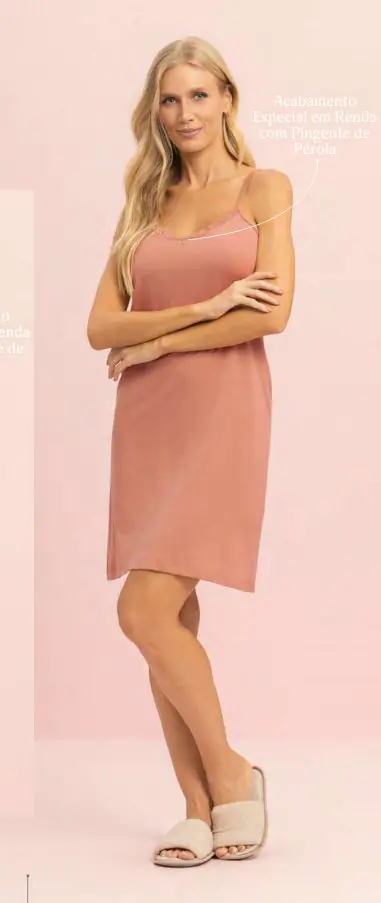 Camisola Alça coleção Charme — pijama feminino Lua Encantada Verão 2027, ref. 10250183