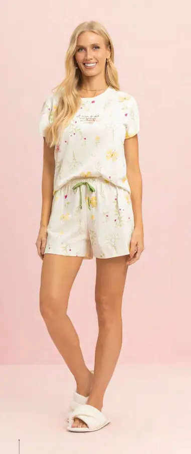 Short Doll Manga Curta — pijama feminino Lua Encantada Verão 2027, ref. 10660324