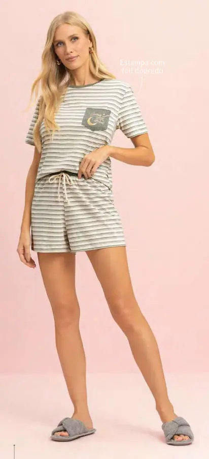 Short Doll Manga Curta — pijama feminino Lua Encantada Verão 2027, ref. 10660333
