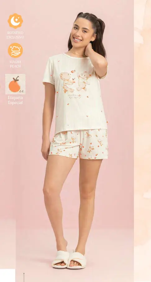 Short Doll Manga Curta — pijama feminino Lua Encantada Verão 2027, ref. 10660335