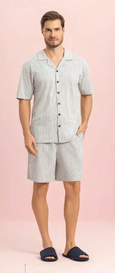 Pijama Manga Curta Aberto coleção Pausa — pijama feminino Lua Encantada Verão 2027, ref. 12540024