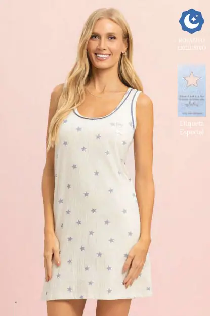 Camisola Regata Física coleção Iluminada — pijama feminino Lua Encantada Verão 2027, ref. 19000083