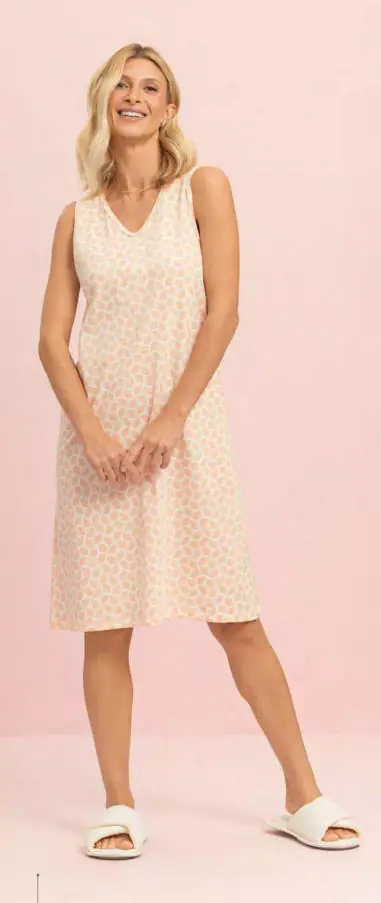 Camisola Regata coleção Leques — pijama feminino Lua Encantada Verão 2027, ref. 19000087
